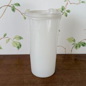 Vintage Tupperware 261-4 White Sheer Handolier Beverage Pitcher Container